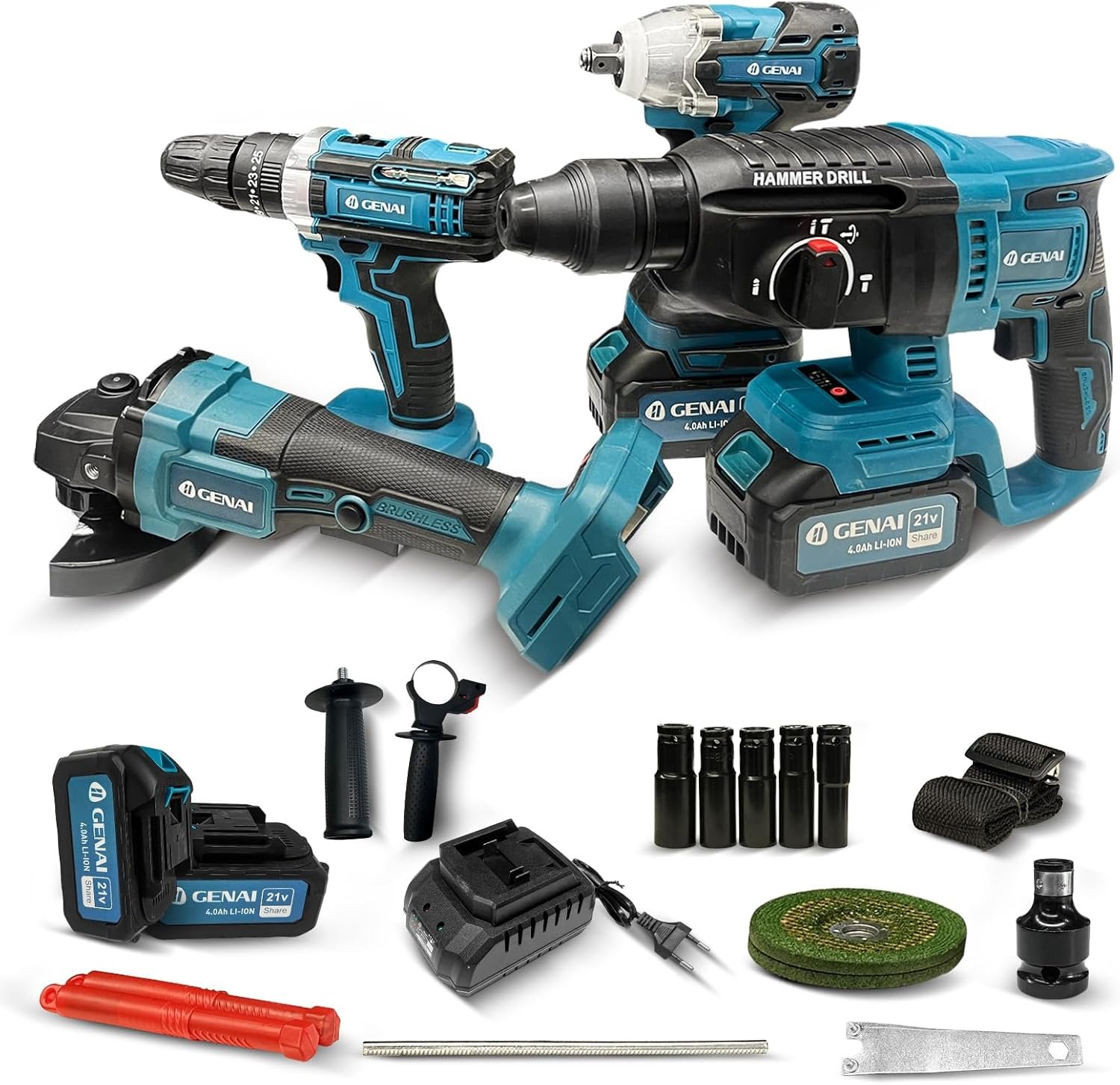 Kit de Ferramentas 4 em 1 com 2 Baterias